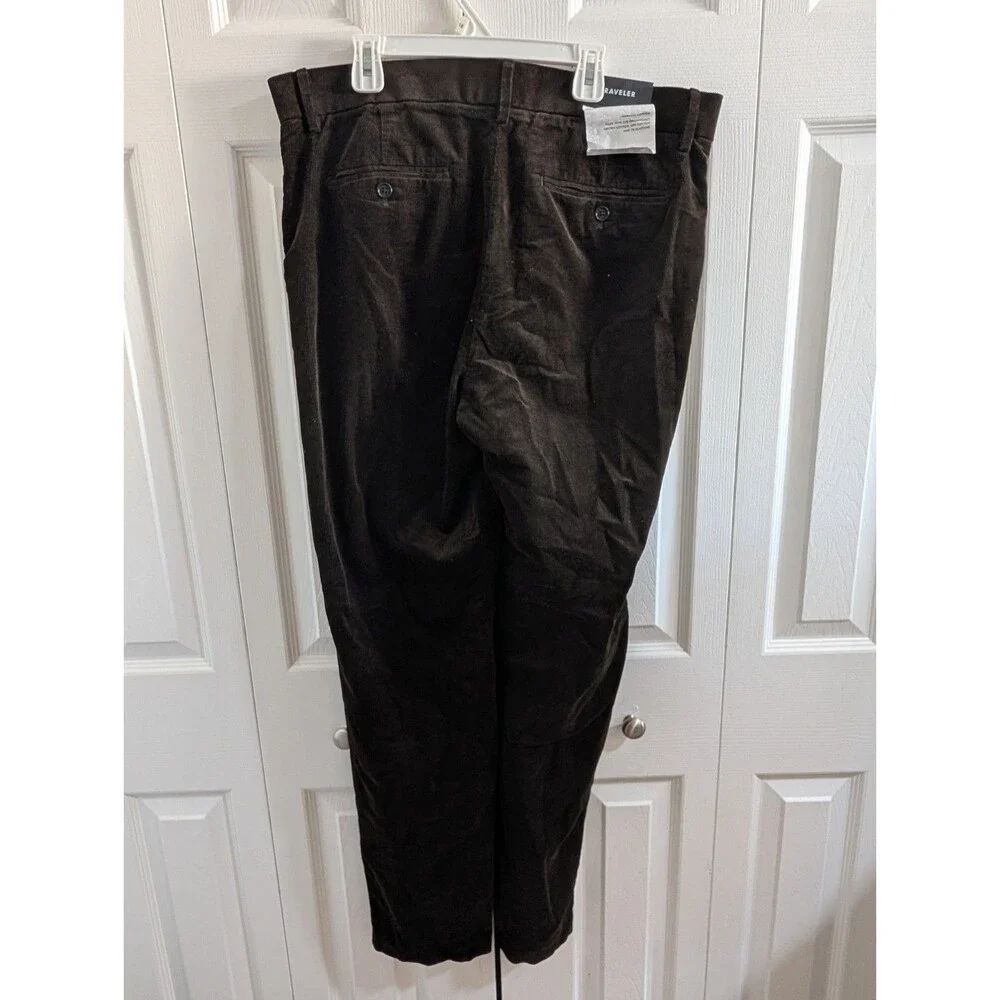 NWT Banana Republic Traveler Corduroy Chino Pants Mens 34x32 Slim Fit Brow